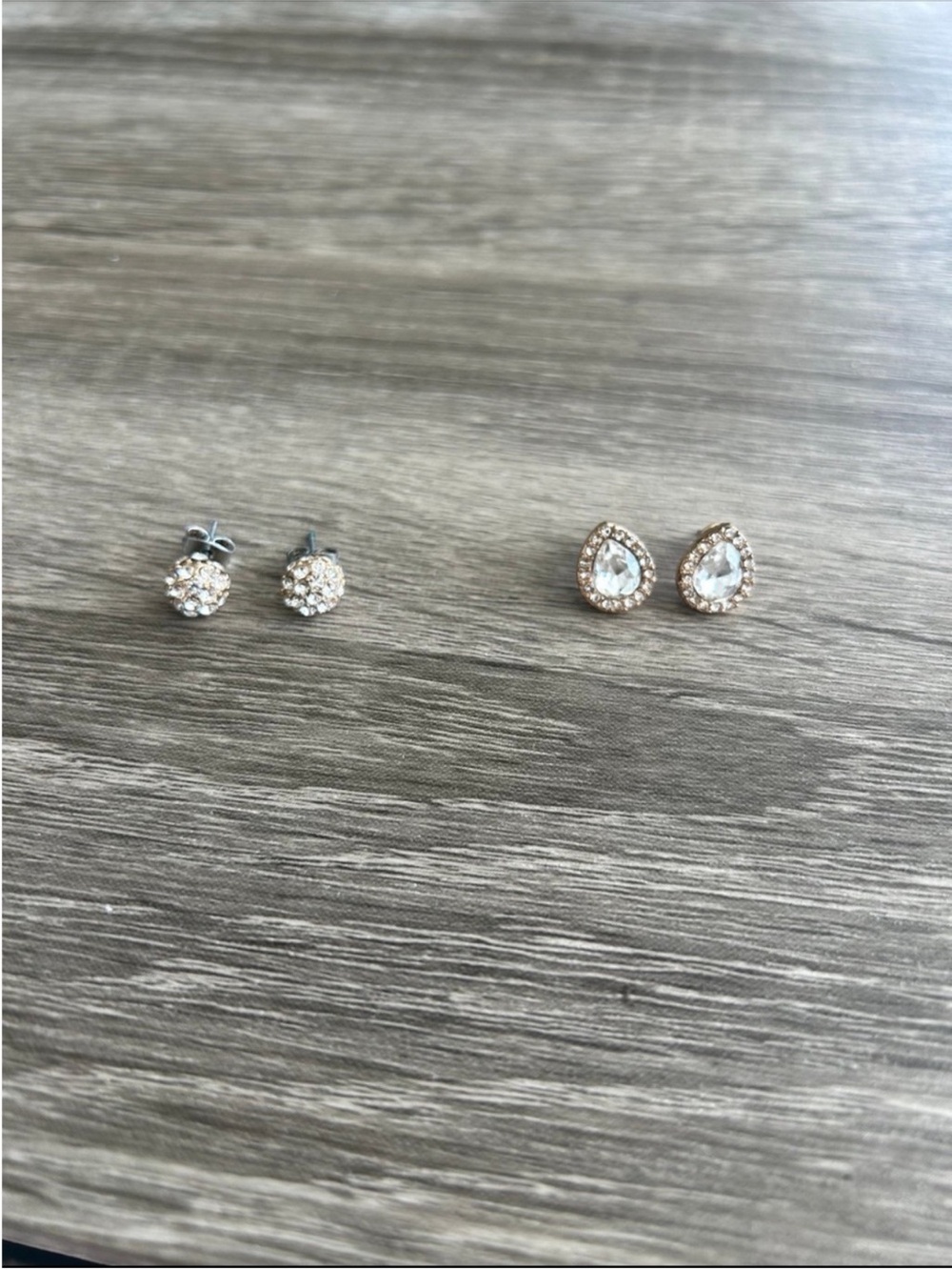 Crystal Halo Teardrop Stud Earrings - Clear Crystal (Brand)